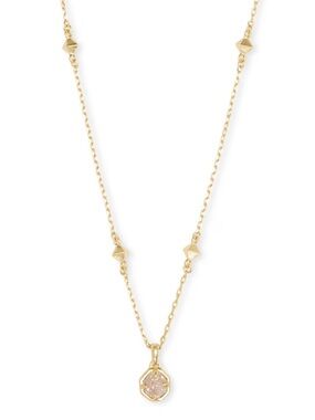 Kendra Scott Nola Gold Pendant Necklace in Iridescent Drusy
